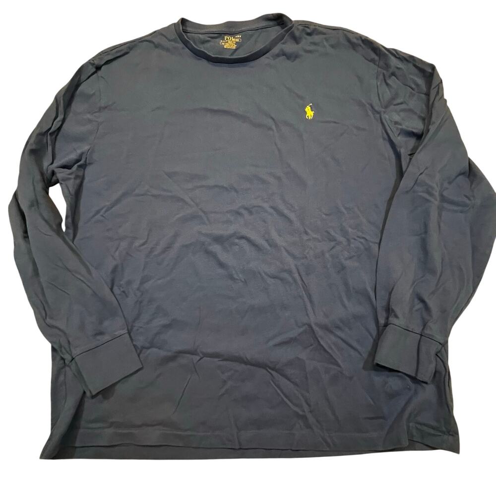 Polo Ralph Lauren Classic Fit Long Sleeve Shirt XL‎ Men Blue Yellow Pony Logo